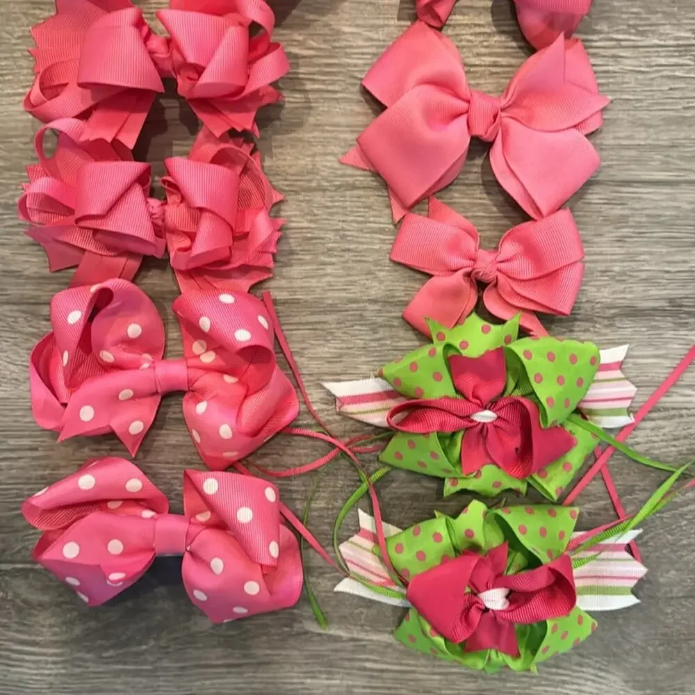 12 Dark Pink Grosgrain Ribbon Girls' Hairbows